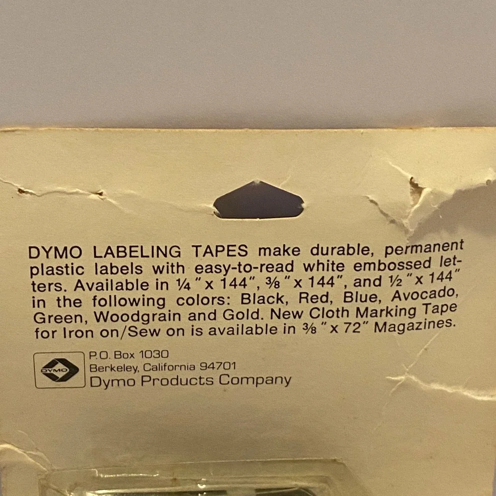Two Vintage Dymo Blue Labeling Tape 3/8
